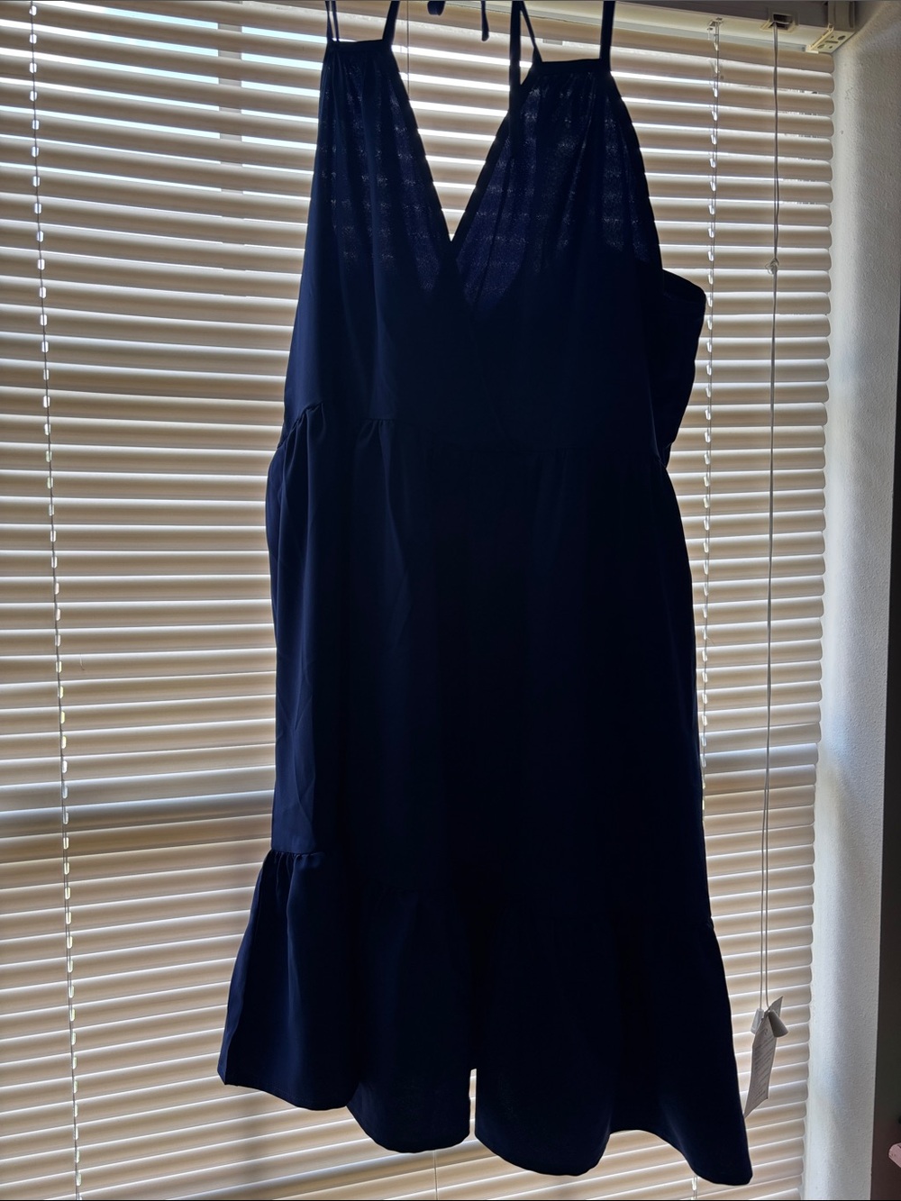 Navy Blue Sleeveless V-Neck Sundress